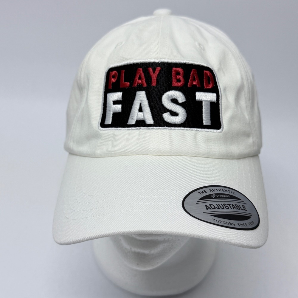 Yupoong The Classics Play Bad Fast White Cotton Adjustable Strapback Hat
